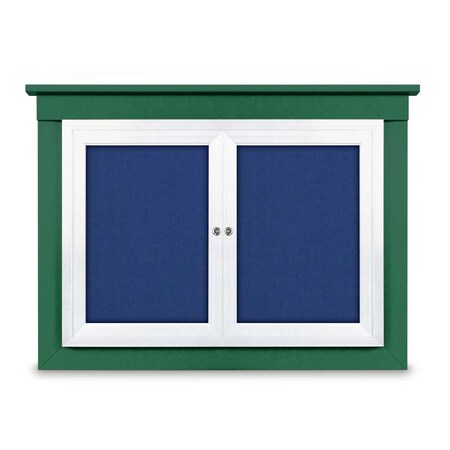 United Visual Products 60"x36" 2-Door Enclosed Outdoor Letterboard, Hdr, Grey Felt/Black UV1177HDPLUS-BLACK-GREY